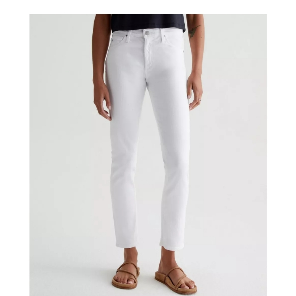 Ag Adriano Goldschmied  The Stilt Cigarette Leg White Jeans